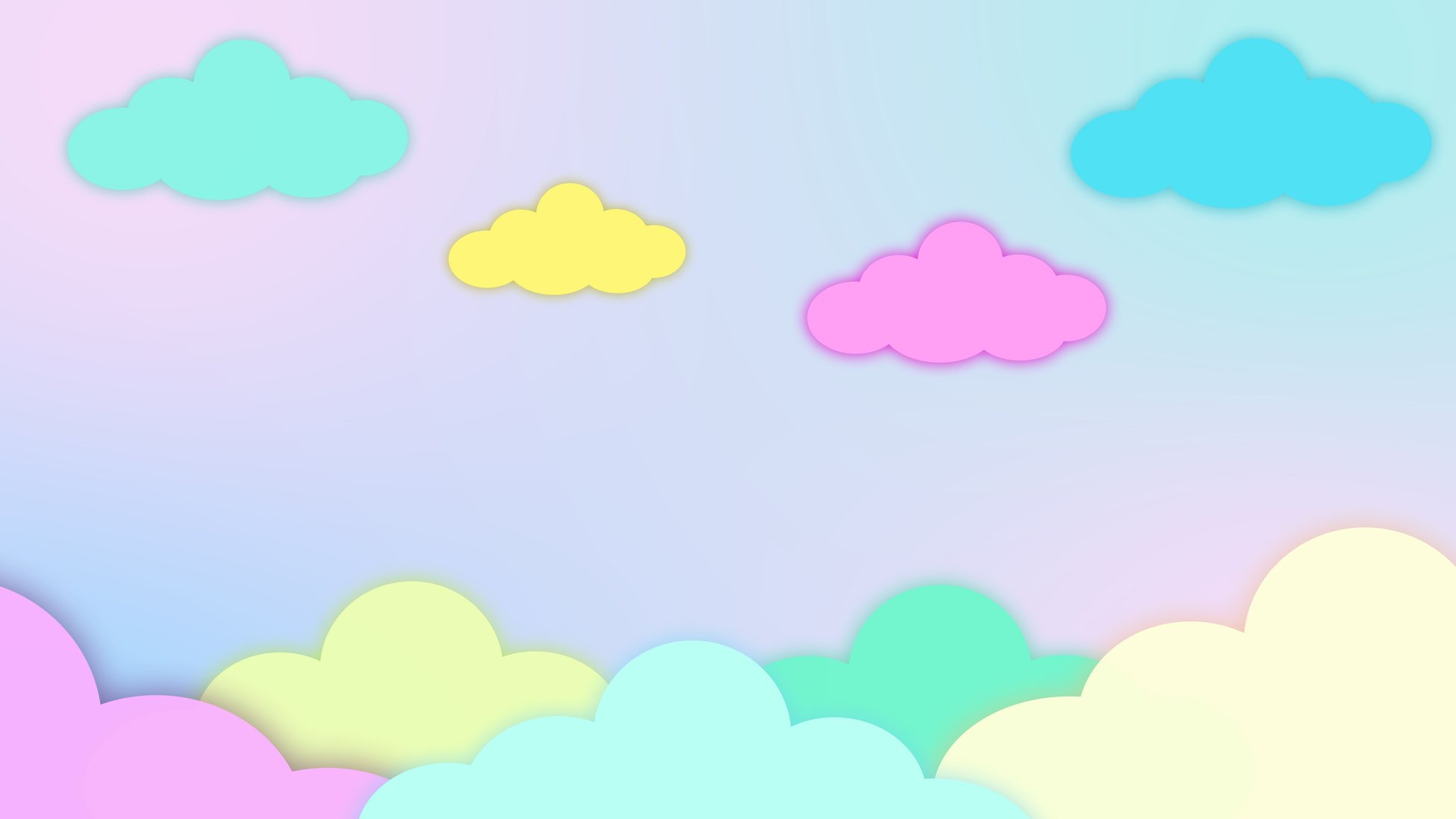 Abstract cartoon cute clouds pastel background